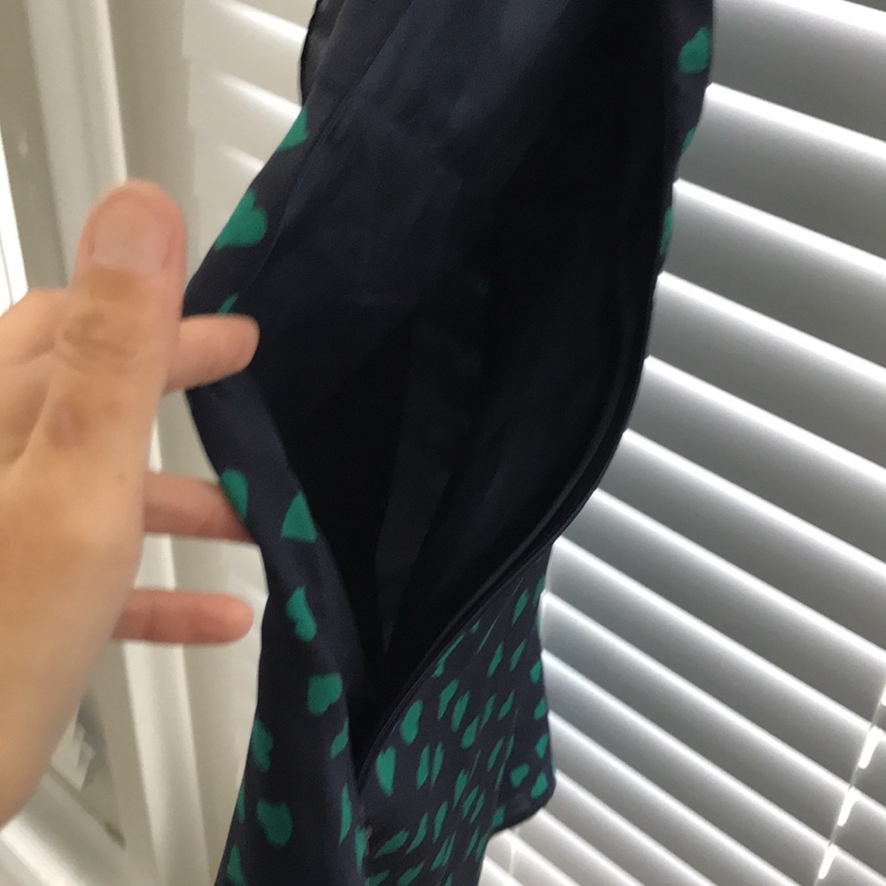 Forever 21 XXI Boutique Hearts Sleeveless Dress Navy Blue Green Size M - Picture 10 of 16